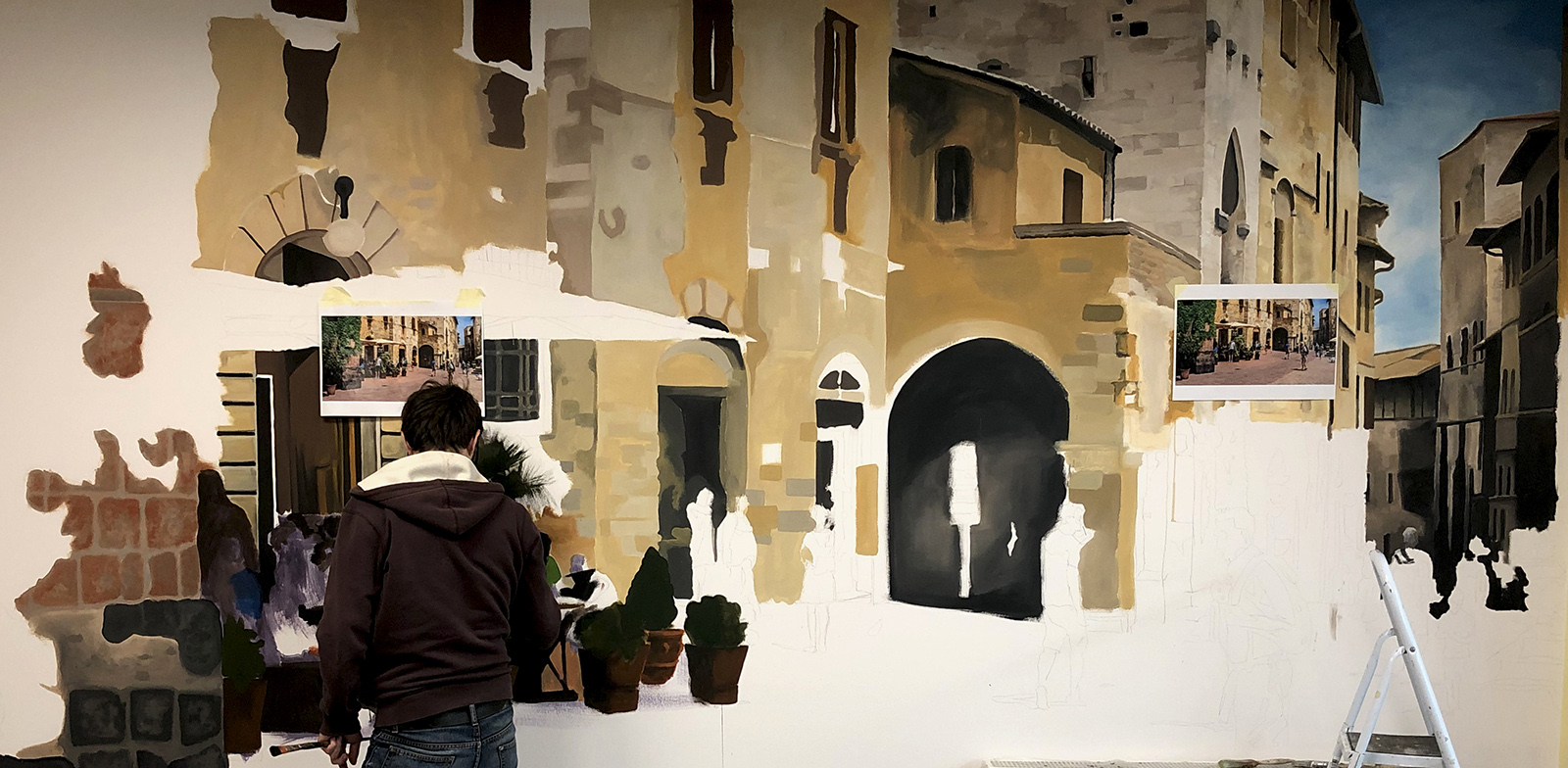 olasz kisváros falfestmény - neopaint works