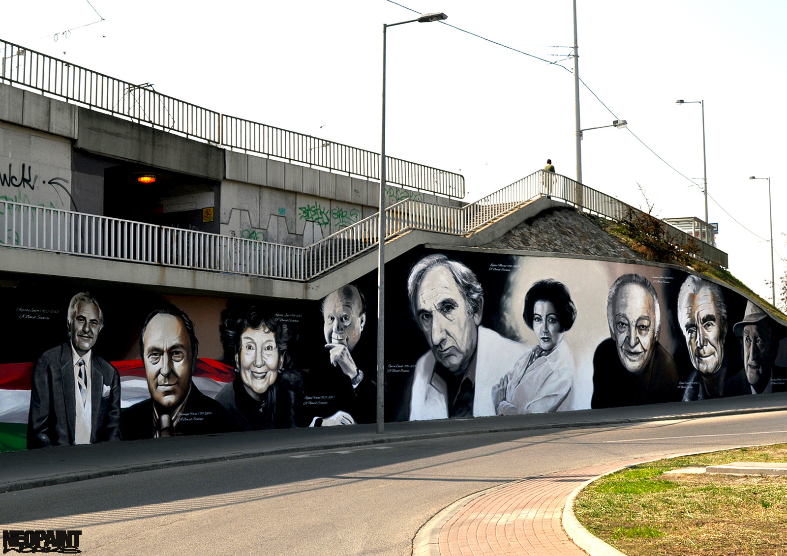 neopaint works - művészi falfestmény utcán - a nemzet színészei